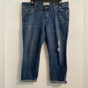 Old Navy Dark Blue Distressed Ankle Jeans Size 12 UB1-22